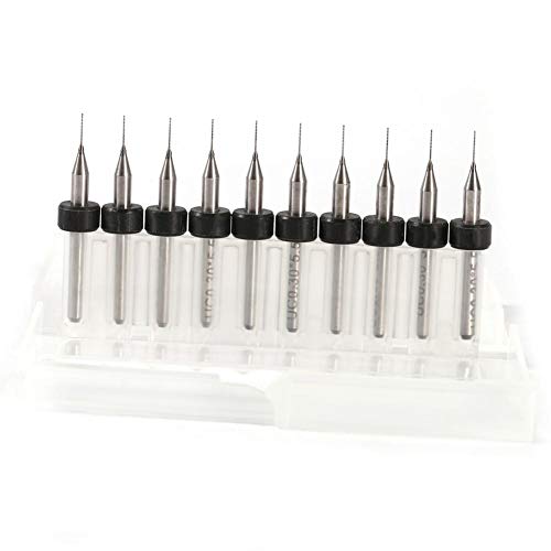 Akozon 10 stücke PCB Leiterplatte Hartmetall Micro Bohrer Tool Set 0,1mm bis 1,4mm(0.3mm) von Akozon