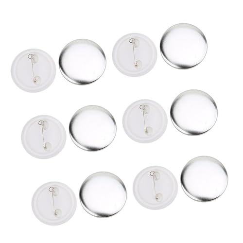 Akozon 100 personalisierbare Abzeichen, 100 Sets 37 mm Anstecker Pin Button Parts Making Spille Stiefeletten DIY Crafts Knopfmaterial rund Basteln für Zubehör von Akozon