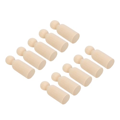 Akozon 10pcs 75mm Männliche -Malerei Puppen - Holzkinder Malerei Figur Spielzeug für Handwerk und Dekor von Akozon