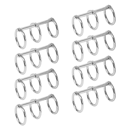 Akozon 3-Ring-Binderinge aus Metall – Loseblatt-Bindeklammern – 3-Loch-Stanzring für Papierbindung – Langlebige Papierbindekreise für Büro- und Schulbedarf (SILVER) von Akozon