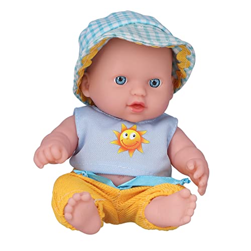 Akozon 8-Zoll-Reborn-Babypuppe – Lebensechte, Weiche Babypuppe mit Realistischen Merkmalen, Beweglichen Gliedmaßen und Farbenfroher Abnehmbarer Kleidung (Q8G-011 Xiaolan Sun) von Akozon