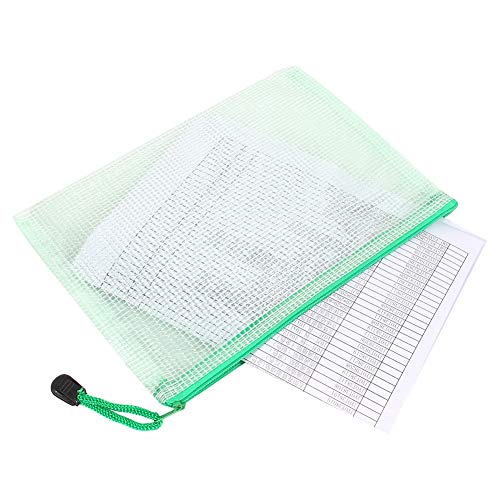 Akozon A5-Dokumententaschen mit Reißverschluss – Transparente PVC-Aktentaschen Zum Organisieren | 12er-Pack Transparente Aufbewahrungsumschläge für Büro, Schule und Zuhause (GREEN) von Akozon