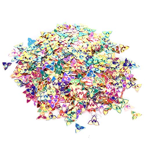 Akozon Buntes Glitzerpapier-Konfetti – Sternförmige Pailletten für Bastelarbeiten, Partys, Feiern und Dekoration – Umweltfreundliche Partydekorationen (1,5 cm große Dreiecksblume) von Akozon