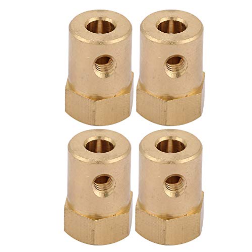 Akozon Couplers 4pcs Brass Extended Shaft Hex Coupling Coupler Motor Connector(Innendurchmesser 5mm) von Akozon