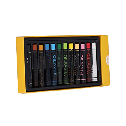 Akozon Lebendiges Ölpastell-Set für – 12, 18, 24, 36 Farben, Ungiftiges Zeichenzubehör für Kunst und Handwerk, Zum Kritzeln, Malen und für Kreative Projekte (12 Farben) von Akozon