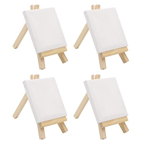 Akozon Mini Canvas Wood Eundel Set für Kunst, Malerei, Zeichnen, Kunsthandwerk und Heimdekoration - Ideal für Hochzeiten und Feierlichkeiten von Akozon