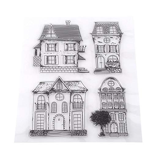 Akozon Scrapbook Clear Transparent Briefmarken Haus Fotokarten Stempel DIY transparente Dichtung Silikondichtung Haus von Akozon