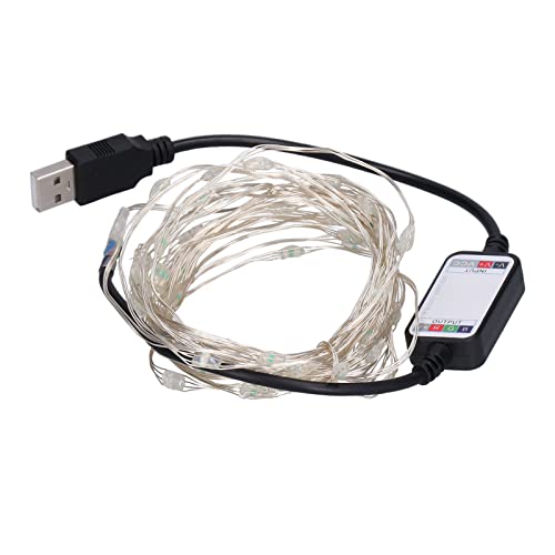 Akozon St Lights USB, St Lights USB LED Buntes RGB Wasserdichtes Kupferdraht-Musiklicht St Weihnachtsdekorationslicht 5 M 50 Lichter (10 Meter 100 Lichter) von Akozon