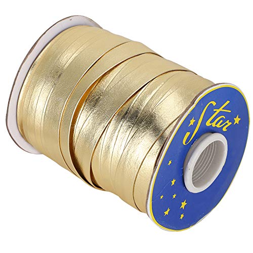 Goldfarbenes PU-Geschenkband, 50 Yards Langer Geschenkverpackungsgürtel für Hochzeiten, Kuchenbacken, Weihnachtsdekorationen und Mehr von Akozon