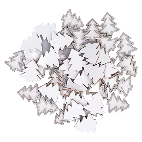 Set mit 50 Holzbaum-Bastelausschnitten, 3,1 X 3,3 Cm, DIY-Baumanhänger aus Holz für Scrapbooking und Basteldekoration von Akozon