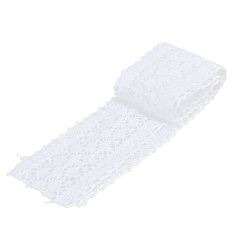 Spitzenbesatz, 10 Yard, Exquisites Muster, Langlebig, Hautfreundlich, Weißes Spitzenband für Hochzeit, Party, Weiß (WHITE) von Akozon