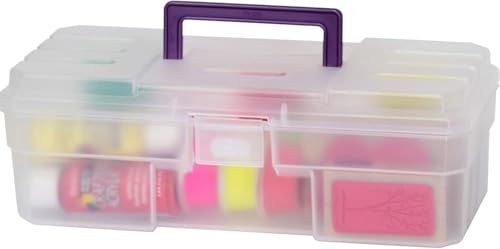 Supply Box, 6"x12"x4", Plastic, Clear/Purple, Sold as 1 Each von Akro-Mils