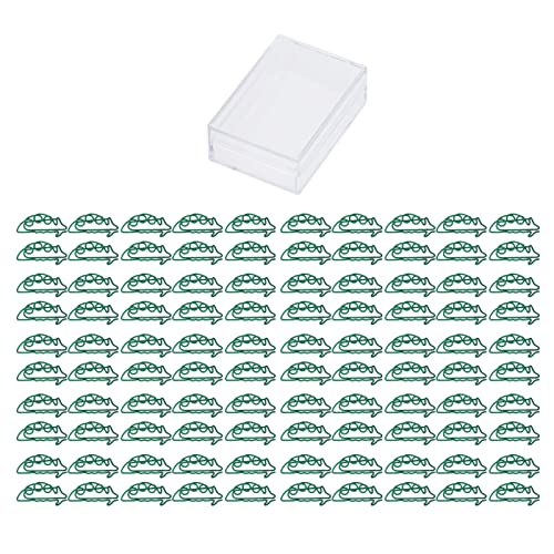 Aladeno 100 Stück Büroklammern, tragbar, klein, niedlich, grüne Erbsenform, rutschfest, galvanisiertes Metall, Büro-Lesezeichenklammern, lustige Büroklammern, hübsche von Aladeno