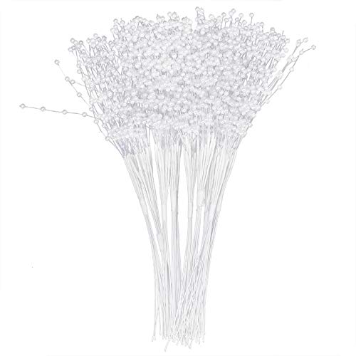 Aladeno 100 Stück DIY Perlenstäbchen, tragbare künstliche Perlen, Perlenkette für Hochzeit, Braut, Blumenstrauß, Perlenkette, Perlendekoration für Hochzeitsfeier, Tischdekoration (White) von Aladeno