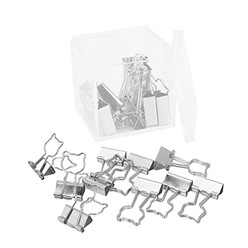 Aladeno 20 Stück Büroklammern aus Metall, kleine Büroklammern, Little Bear Griff-Design, Binderklammern, robuste kleine Klammer, Multifunktionsklammern, Bürobedarf, für den (Silver) von Aladeno