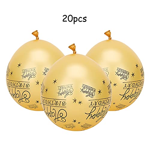 Aladeno 20 Stück Latexballons 12 Zoll Geburtstagsballons Partyballons Inflationsballon Geburtstagsdekorationen für Frauen für Geburtstag, Babyparty, Hochzeit, Partydekorationen (Gold) von Aladeno