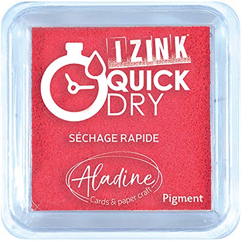 Aladine 19532 Izink Quick Dry Stempelkissen, rot, 5 x 5 cm von Aladine