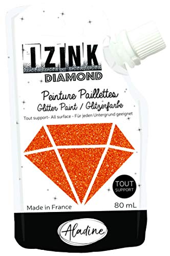 Aladine Glitzerfarbe IZINK Diamond 80 ml wasserfest deckend Kupfer von Aladine