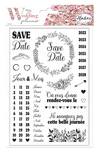 Aladine - Wedding Planner SAVE THE DATE – Stempelbrett zum Organisieren und Planen Ihrer Hochzeit auf kreative Weise 3260, Schwarz von Aladine