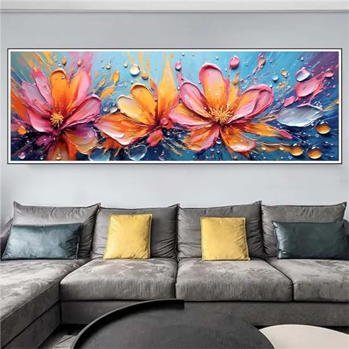 Alaoan Blume Diamond Painting Erwachsene Farbe Diamond Painting Kinder, Volle Diamant Painting Bilder Set DIY Arts Craft 5D Diamant Kunst Malerei als Geschenk und Home Wand Dekor 60x180cm I-400 von Alaoan