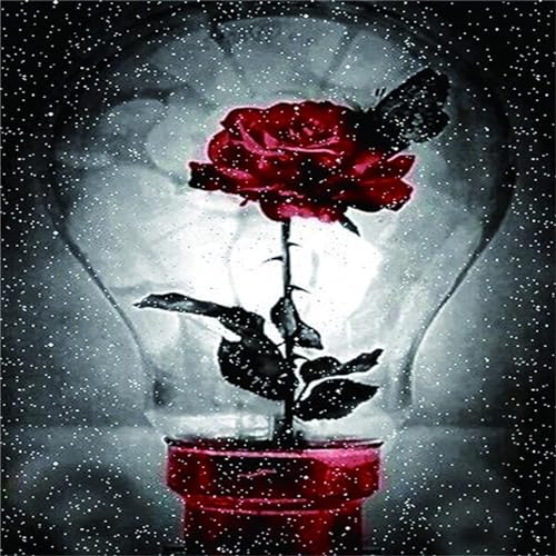 Alaoan Diamond Painting,DIY Diamant Painting Bilder für Erwachsene und Kinder Rose 5D Diamond Painting Set Crystal Arts Craft für Home Wand Decor Geschenk-Round Drill,50x100cm von Alaoan