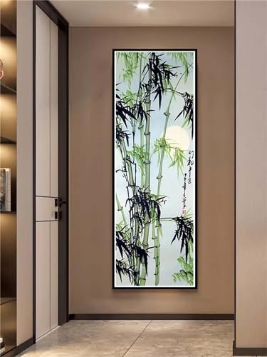 Alaoan Diamond Painting Erwachsene Groß xxl 50x150cm Mond Diamant Painting Bilder DIY Full Eckige SteineBambus Diamant Kunst Malerei Stickerei Kreuzstich Bilder Home wanddekoration O-364 von Alaoan