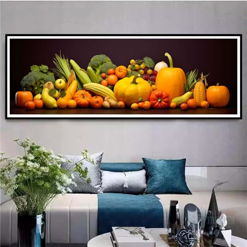 Alaoan Diamond Painting xxl Küche Diamant Painting Bilder Erwachsene DIY Obst Diamond Painting Set Stickerei Arts Craft Wohnzimmer Schlafzimmer Wanddekoration Geschenke für Frauen 30x90cm L-61 von Alaoan