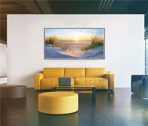 Diamond Painting Sonnenuntergang Strand Diamant Painting Bilder, Basteln Erwachsene Leinwand Diamond Painting DIY Diamond Art Stickerei Malerei Set Wohnzimmer Schlafzimmer Wand Dekoration 30x60cm von Alaoan