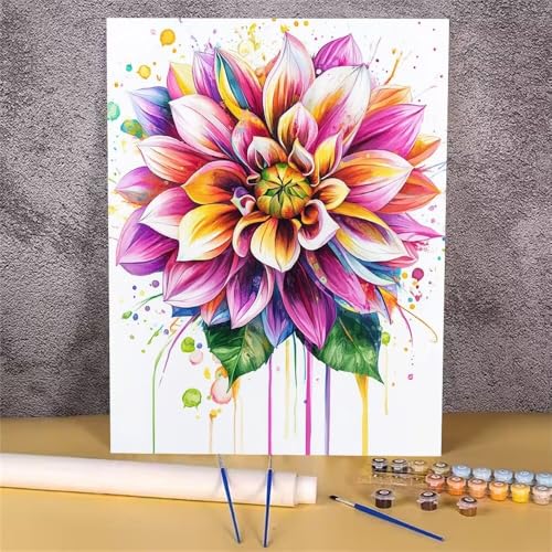 Malen Nach Zahlen Blume,Farbe Malen Nach Zahlen Erwachsene,DIY Handgemalt Ölgemälde Leinwand Kits,Anfänger Erwachsene Paint by Numbers Malen Nach Zahlen zur Heimdekoration,Kein Rahmen 20x30 cm GH-1632 von Alaoan