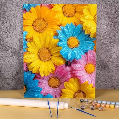 Malen Nach Zahlen Erwachsene Blume,Malen Nach Zahlen Gelb,DIY Handgemalt Ölgemälde Leinwand Kits für Anfänger,Mit Pinsels und Acrylfarbe Als Geschenkes und Heimdekoration,Ohne Rahmen 20x30 cm GH-481 von Alaoan