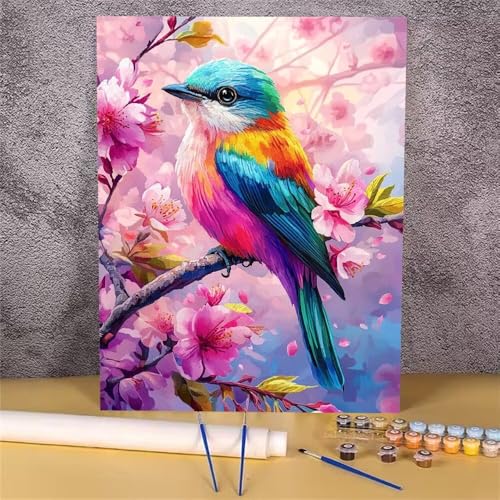 Malen Nach Zahlen Erwachsene Niedlich,Malen Nach Zahlen Vogel,Handgemalt Ölgemälde Leinwand Kits für Anfänger,Mit Pinsels und Acrylfarbe Als Geschenkes und Heimdekoration,Ohne Rahmen 30x40 cm GH-1636 von Alaoan