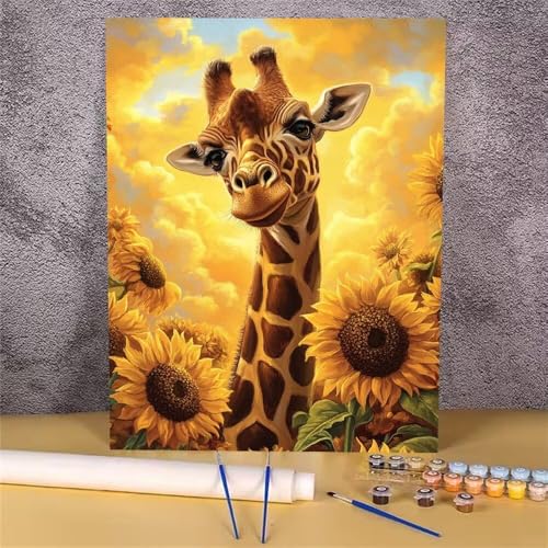 Malen Nach Zahlen Erwachsene Reh,Malen Nach Zahlen Blume,DIY Handgemalt Ölgemälde Leinwand Kits für Anfänger,Mit Pinsels und Acrylfarbe Als Geschenkes und Heimdekoration,Ohne Rahmen 20x30 cm GH-1732 von Alaoan