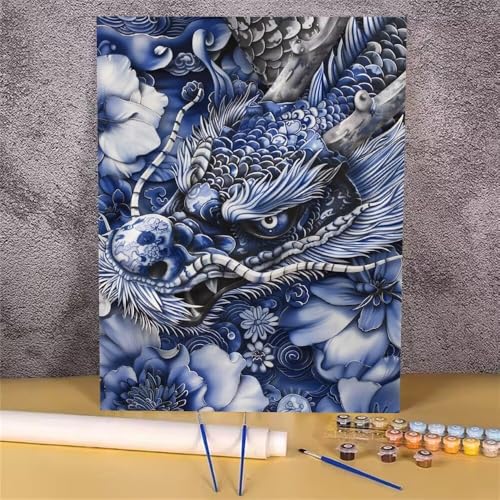 Malen Nach Zahlen Erwachsene Tier,Malen Nach Zahlen Drachen,Handgemalt Ölgemälde Leinwand Kits für Anfänger,Mit Pinsels und Acrylfarbe Als Geschenkes und Heimdekoration,Ohne Rahmen 20x30 cm GH-1219 von Alaoan