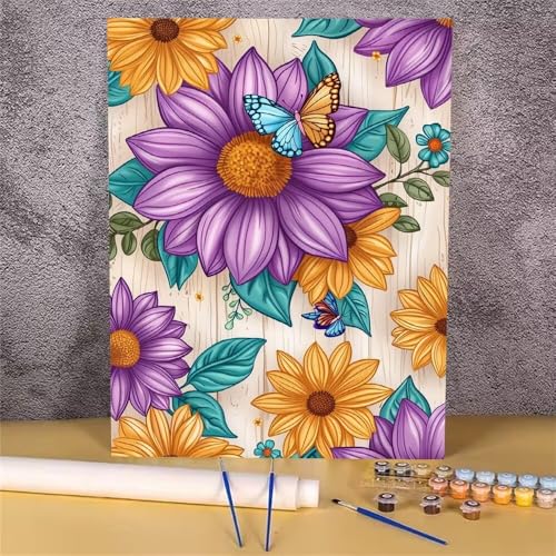 Malen Nach Zahlen Farbe,Blume Malen Nach Zahlen Erwachsene,DIY Handgemalt Ölgemälde Leinwand Kits,Anfänger Erwachsene Paint by Numbers Malen Nach Zahlen zur Heimdekoration,Kein Rahmen 20x30 cm GH-1197 von Alaoan