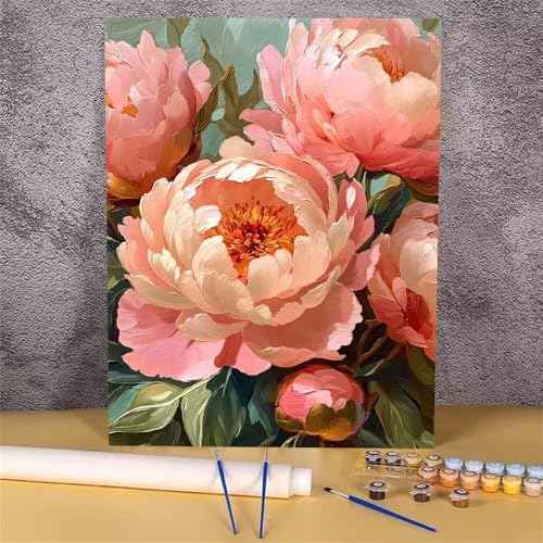 Malen Nach Zahlen Rosa,Blume Malen Nach Zahlen Erwachsene,DIY Handgemalt Ölgemälde Leinwand Kits,Anfänger Erwachsene Paint by Numbers Malen Nach Zahlen zur Heimdekoration,Kein Rahmen 20x30 cm GH-1629 von Alaoan