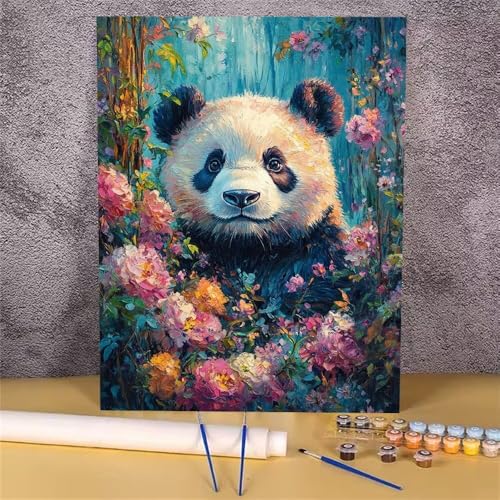 Malen Nach Zahlen Tier,Panda Malen Nach Zahlen Erwachsene,DIY Handgemalt Ölgemälde Leinwand Kits,Anfänger Erwachsene Paint by Numbers Malen Nach Zahlen zur Heimdekoration,Kein Rahmen 30x40 cm GH-1794 von Alaoan