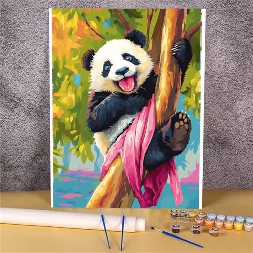 Panda Malen Nach Zahlen Erwachsene,Malen Nach Zahlen Tier,DIY Handgemalt Ölgemälde Kit für Erwachsene,Mit Pinseln und Acrylfarbe,zur Heimdekoration und Mädchen Geschenkes (Rahmenlos,20x30 cm) GH-1799 von Alaoan