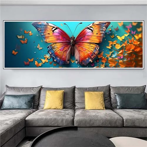 Schmetterling Diamond Painting Erwachsene Tier Diamond Painting Kinder, Volle Diamant Painting Bilder Set DIY Arts Craft 5D Diamant Kunst Malerei als Geschenk und Home Wand Dekor 70x210cm I-341 von Alaoan