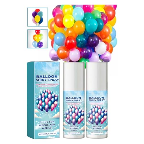 Ballon-Glanz-Spray, Ballon-Hochglanz-Spray für Latexballons, Ballonglanz-Spray für den Außenbereich, sofortige Hochglanzballons für Party-Dekoration, schnell trocknende Ballonglanz-Lösung (blau, 2 von Alapek