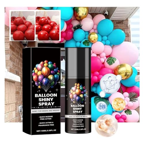 Ballon-Glanz-Spray, Ballon-Hochglanz-Spray für Latexballons, Ballonglanz-Spray für den Außenbereich, sofortige Hochglanzballons für Party-Dekoration, schnell trocknende Ballonglanz-Lösung (schwarz, 1 von Alapek