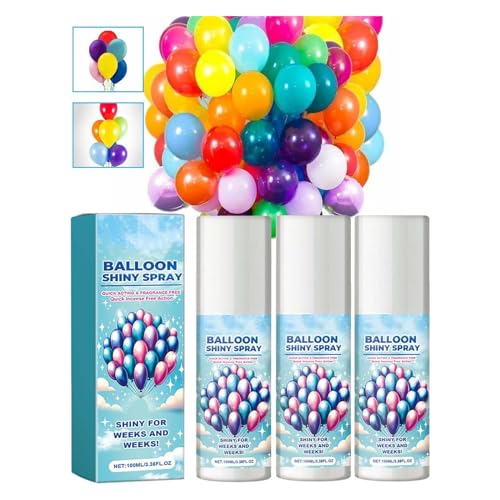 Ballon-Glanz-Spray, Ballon-Hochglanz-Spray für Latexballons, Ballonglanz-Spray für den Außenbereich, sofortige Hochglanzballons für Partydekoration, schnell trocknende Ballonglanz-Lösung (Blau, 3 von Alapek