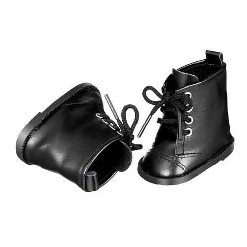 1 Paar Puppenstiefel Mädchenpuppenschuhe Puppenhauszubehör Puppenturnschuhe kleine Puppenschuhe puppenspielzeug Puppen Kleidung Spielzeugpuppenschuhe 18-Zoll-Puppenschuhe Black Alasum von Alasum