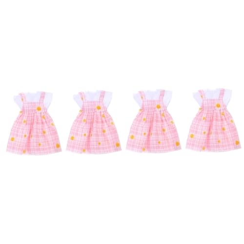 4 Sätze Puppenkleidung Kostüme für Mädchen Minispielzeug für Mädchen Puppenkostüm Puppen Kleidung doll Accessories austauschbares Puppenkleid Puppenrock für Kinder Stoff Rosa Alasum von Alasum