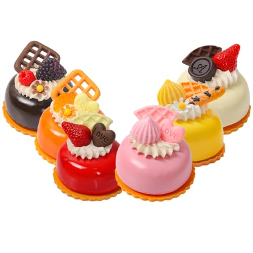 6 Stück Simuliertes Französisches Kleines Kuchenmodell Ornamente Dekoration Kuchenmodelle Heimdekorationen Shop Zubehör Realistische Kleine Kuchen Dessert Modelle Kuchen Alasum von Alasum