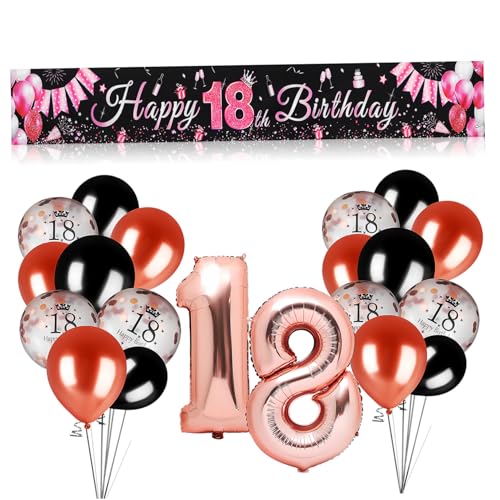 Alasum 1 Satz Ballon Mit 18 Zahlen Alles Zum Geburtstag Hintergrund Luftballons Für Geburtstagsfeiern Geburtstag Hängende Dekorationen Geburtstagsparty-kit Ornament Aluminiumfolie von Alasum