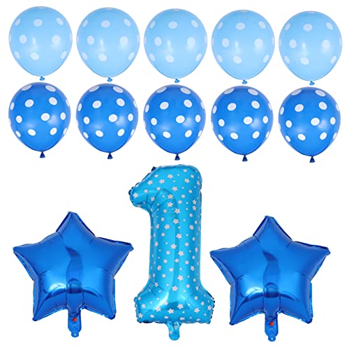 Alasum 1 Satz Ballondekoration Ballon Nummer 1 Zahlenballons -set Alles Zum Geburtstag Dekorationen Für Jungen Luftballons Zum Ersten Geburtstag Junge Ballon Latex-material Blue von Alasum