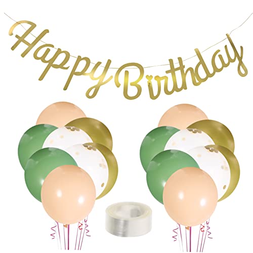 Alasum 1 Satz Grünes Ballonpaket ballons balloons Partyzubehör balons Wimpelkette zum Geburtstag Hochzeitsdekoration Golddekor Geburtstagsparty liefert Geburtstagsfeier-Banner Emulsion von Alasum