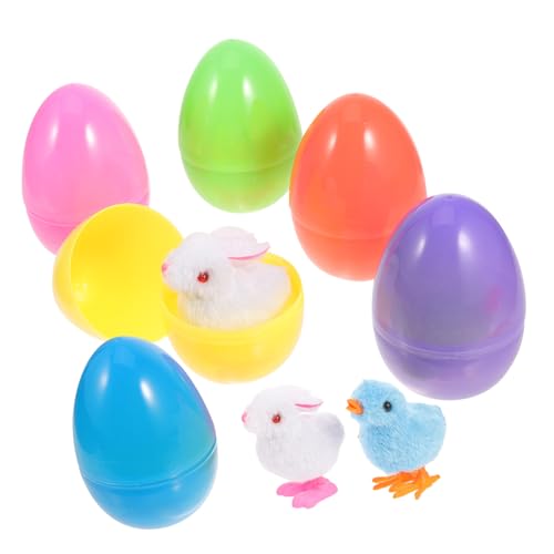 Alasum 1 Satz Kaninchen-Huhn-Gacha für kinderspielzeug chaps the edith eger spielwaren Ei Partyzubehör Hähnchen-Aufziehspielzeug Osterdeko Osterhase Plüsch von Alasum