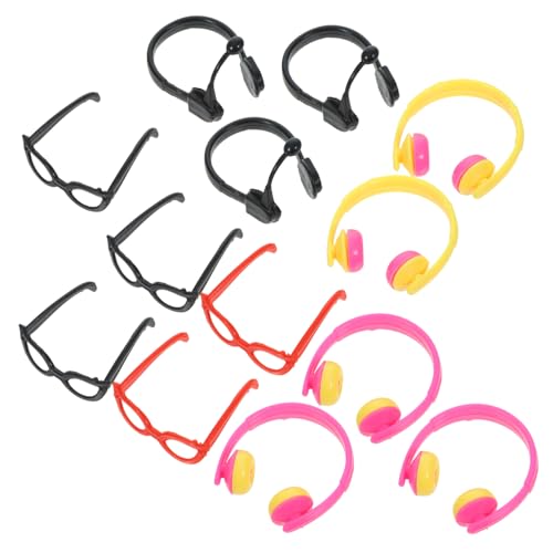 Alasum 1 Satz Puppen puppenzubehör Set Robustes Puppenzubehör Puppenkleidung Dekoration Puppenkleidung Accessoires Headset schnapsgläser Brillen plastikpuppe Cosplay Brille von Alasum