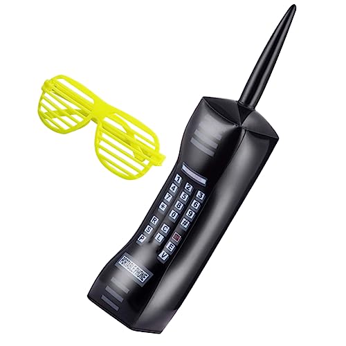 Alasum 1 Satz Requisiten Für Analoge Telefone Ballon- 80er-jahre-brille Aufblasbares Mikrofon 80er Partydekoration Mega-telefon Abschlussball Requisiten Abschlussball Brille Pvc von Alasum